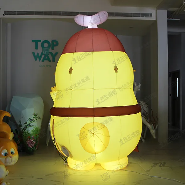 臺南夜市マスコット「夜奇鴨」展示用発光エアーマスコット