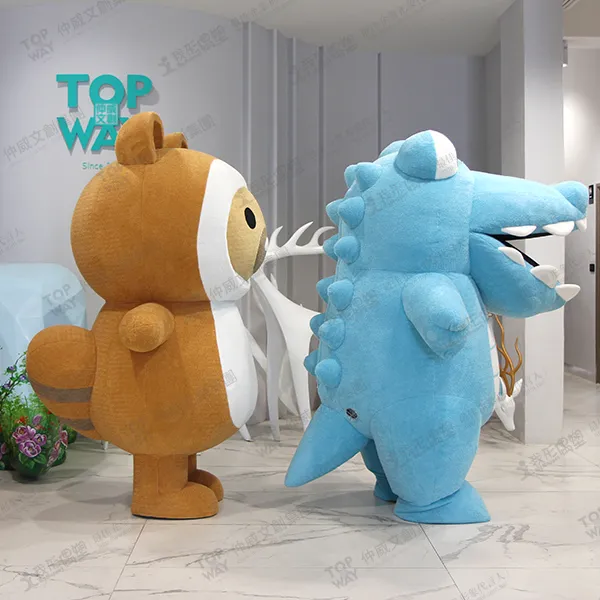 艾塔菲食品マスコット-タヌキとワニ