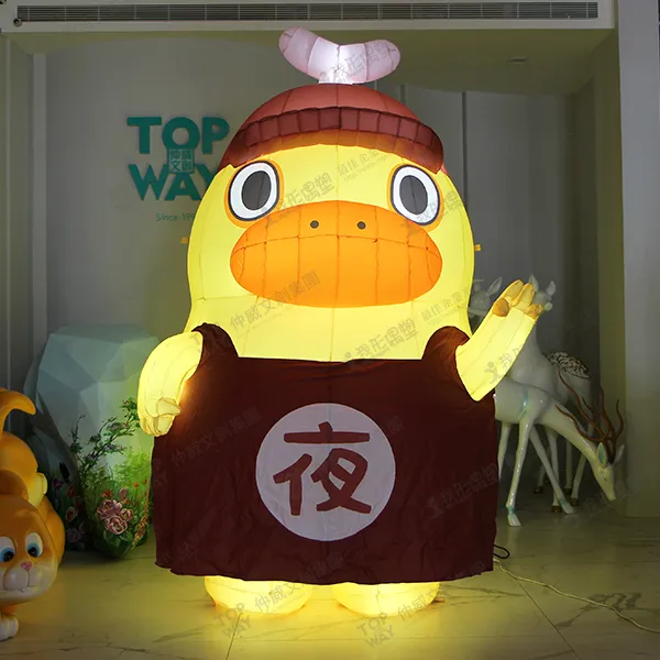 臺南夜市マスコット「夜奇鴨」展示用発光エアーマスコット