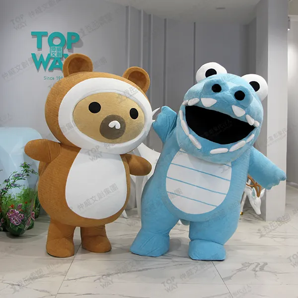 艾塔菲食品マスコット-タヌキとワニ