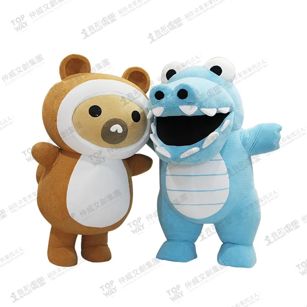 艾塔菲食品マスコット-タヌキとワニ