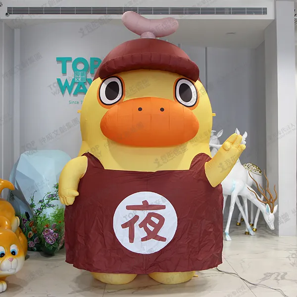 臺南夜市マスコット「夜奇鴨」展示用発光エアーマスコット