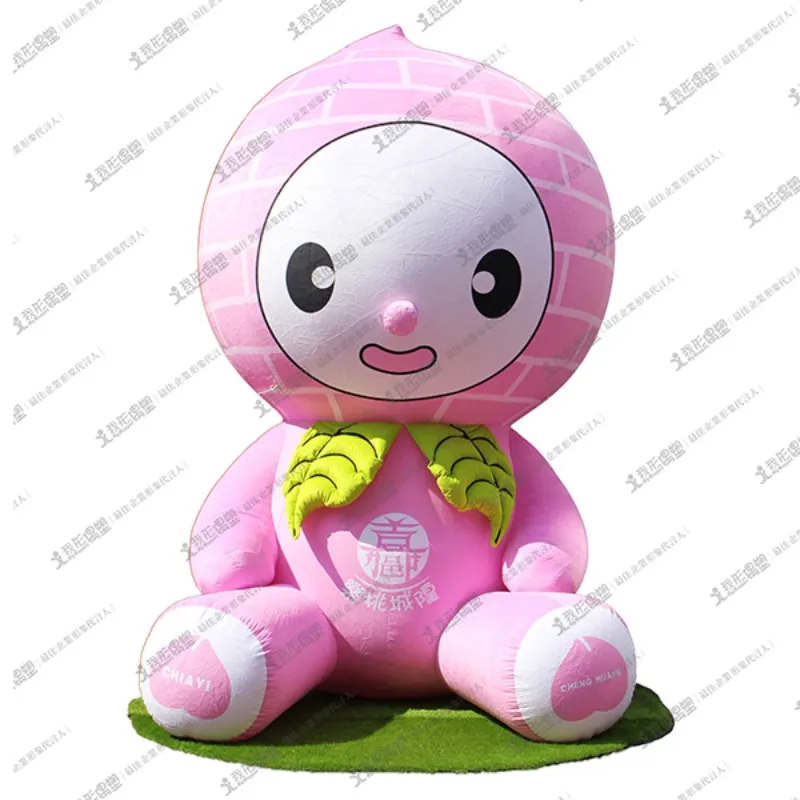 城隍廟 – 巨大桃大型エアー着ぐるみ