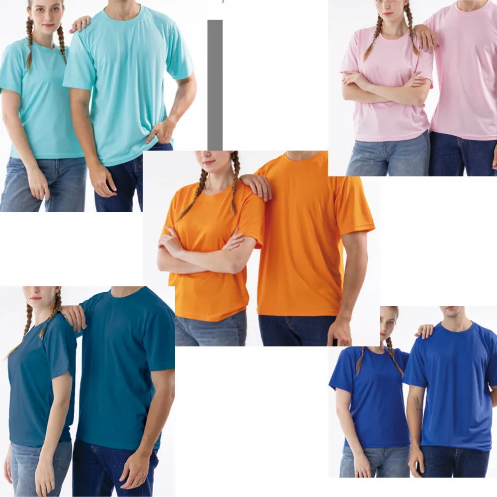 南紡吸濕排汗短袖素面圓領T恤