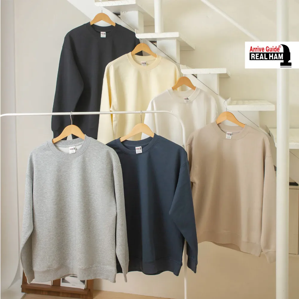 AG1000頂級重磅寬版落肩無刷毛大學T恤