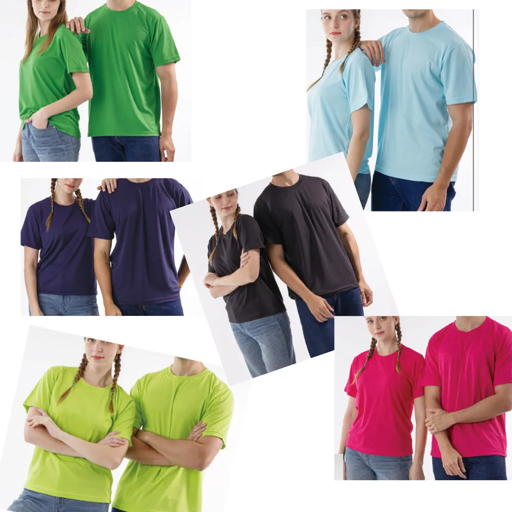 南紡吸濕排汗短袖素面圓領T恤