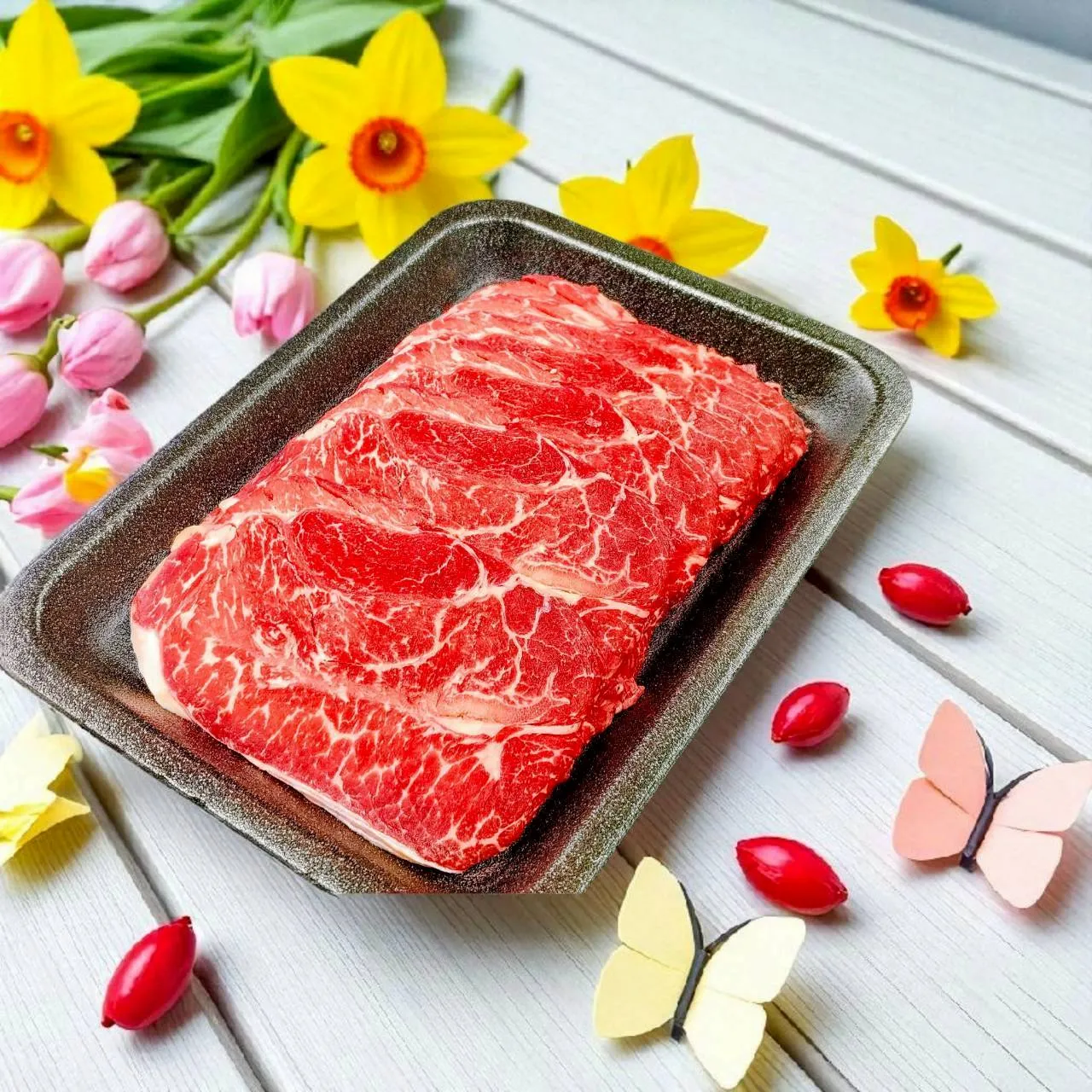 [無盤]藍絲帶厚切板腱燒烤片 500克
