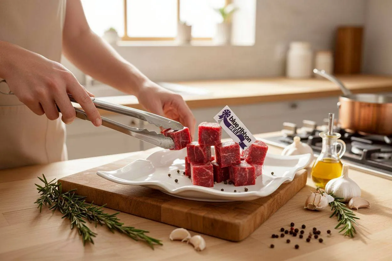 藍絲帶嫩肩里肌骰子 200克