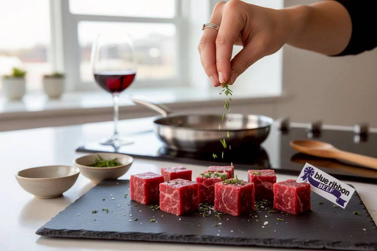 藍絲帶嫩肩里肌骰子 200克