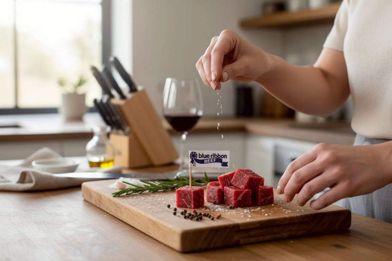 藍絲帶嫩肩里肌骰子 200克