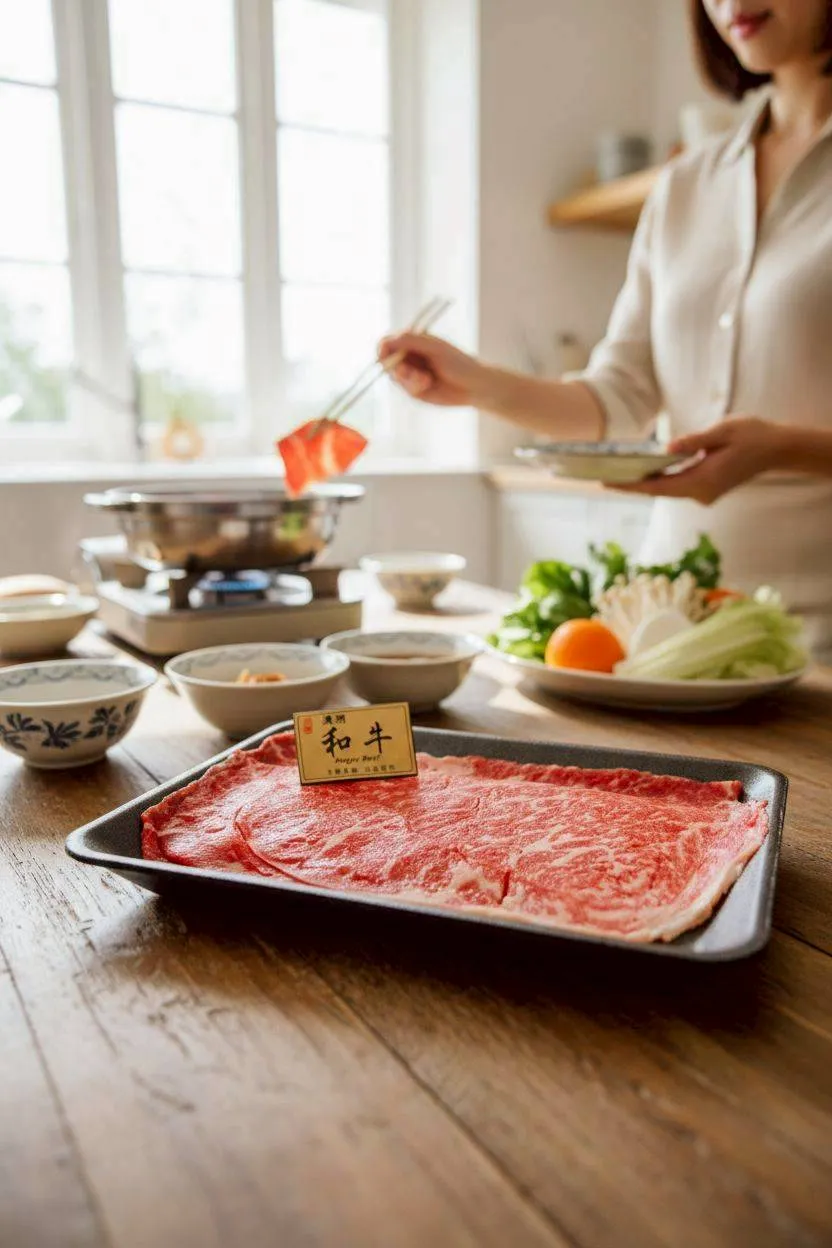  澳洲M9+純血和牛火鍋肉片 500克