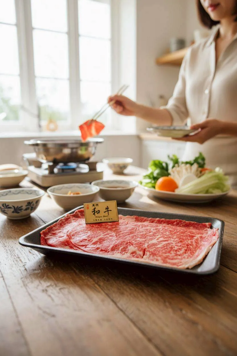 澳洲M9+純血和牛火鍋肉片  200克