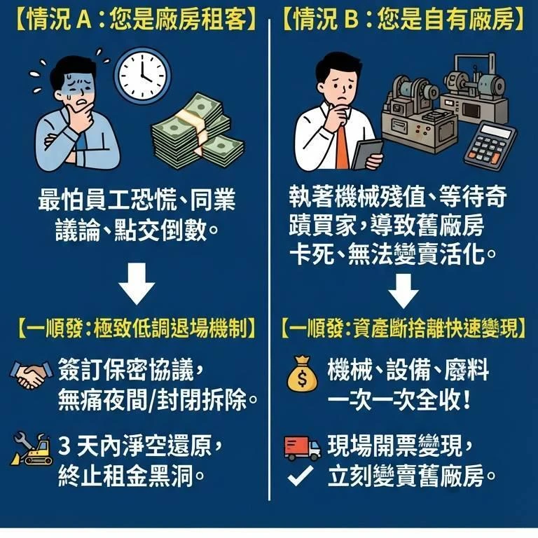工廠結束歇業，遲疑一天，就是多失血一天！
