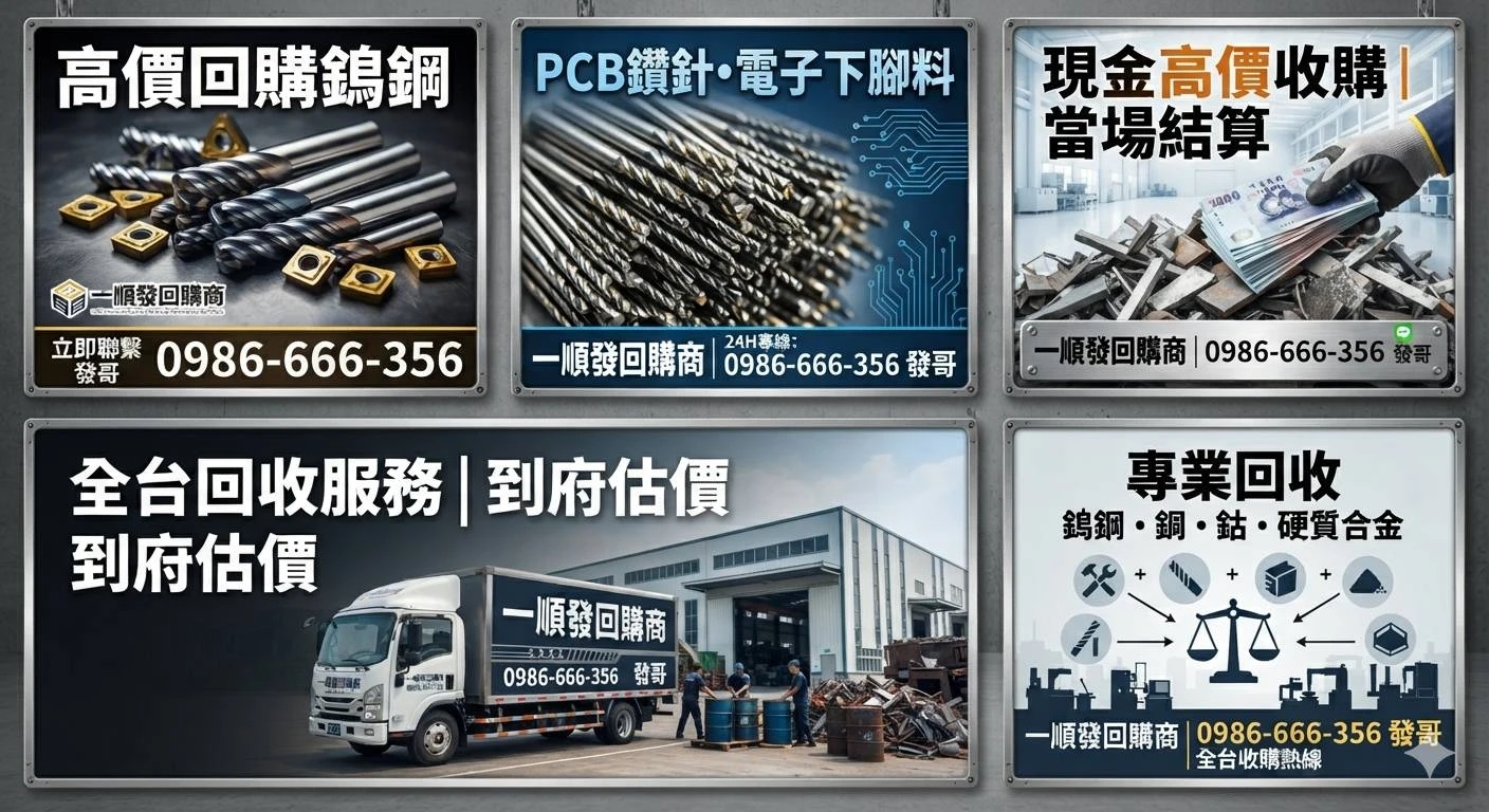 PCB鑽針、電子下腳料高價回收｜台中電子零件回收｜台中稀有金屬回收