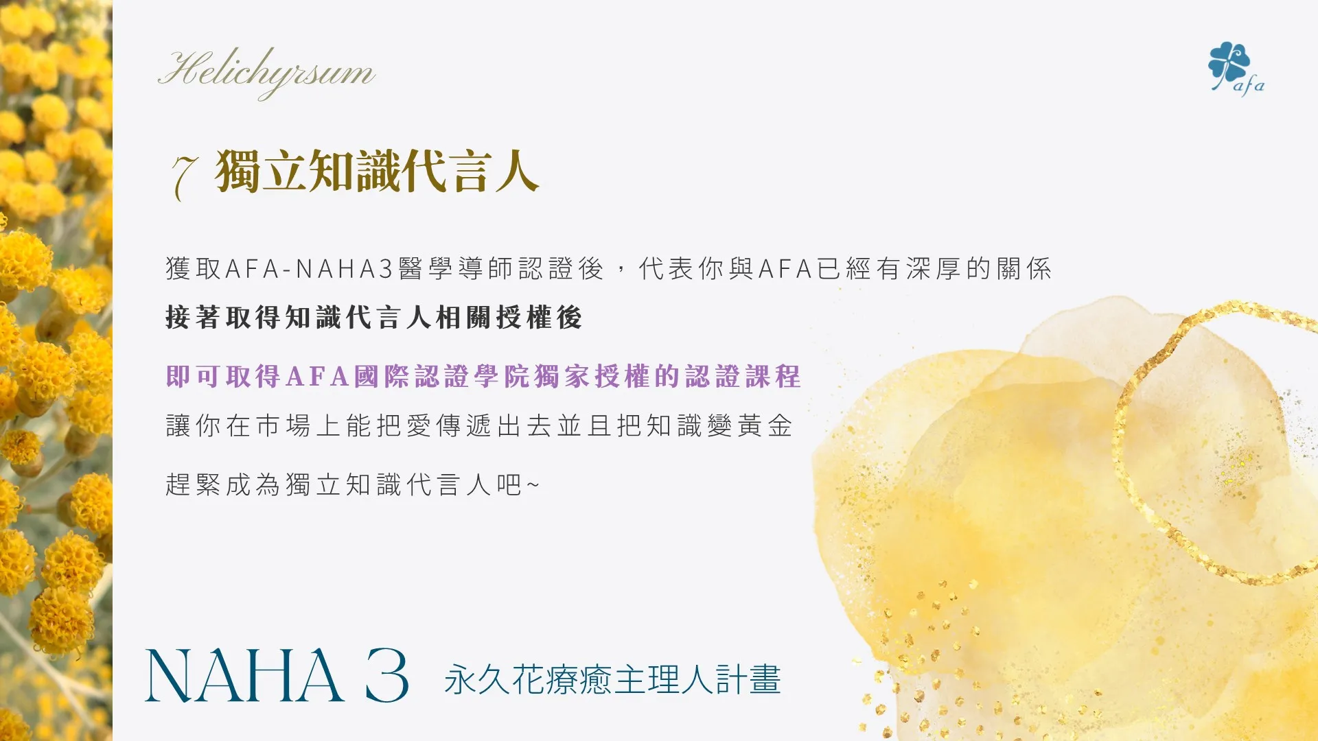 美國NAHA3最高等級醫學導師班
