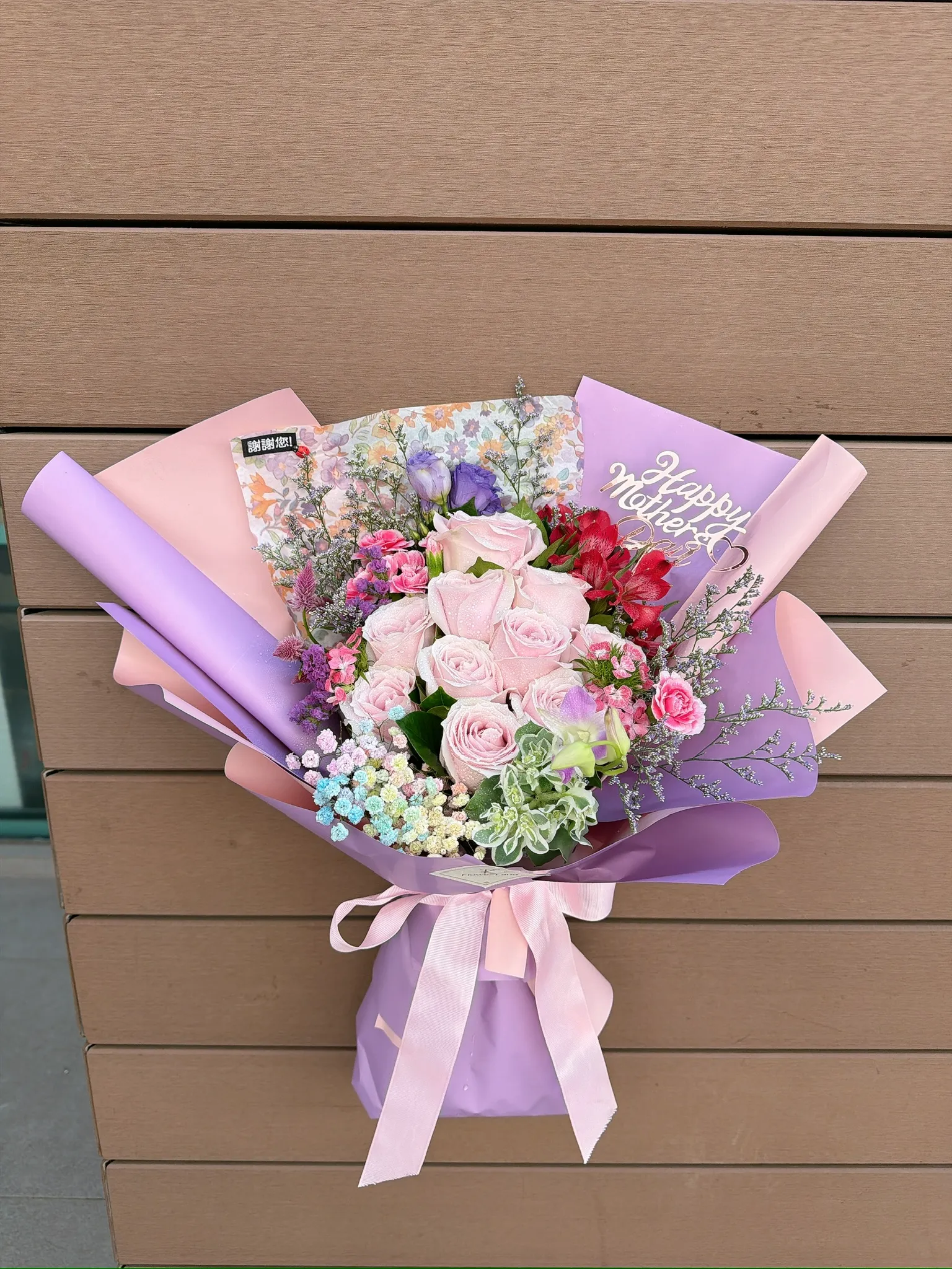 淺粉玫瑰鮮花花束 FND2052