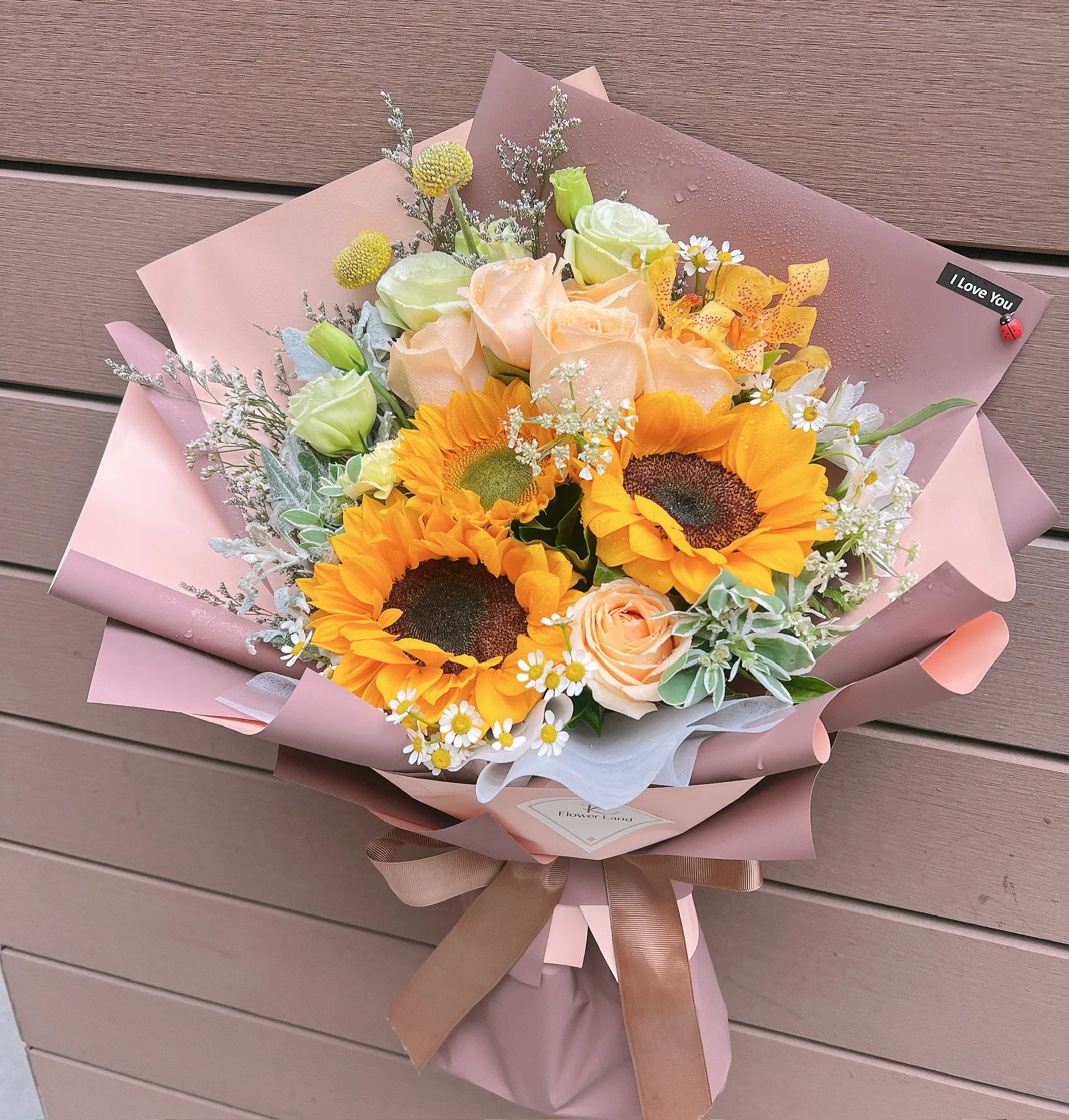 玫瑰向日葵鮮花花束 FND2055