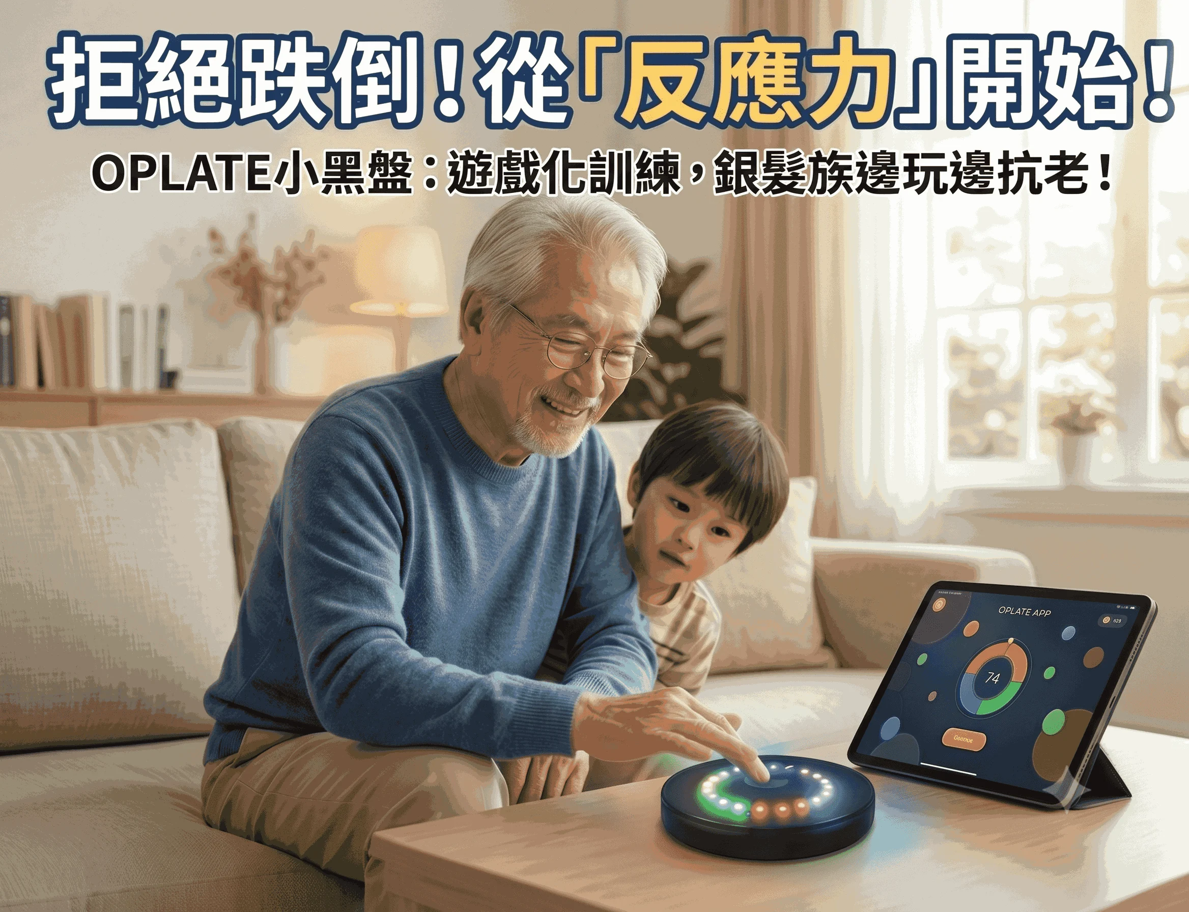 拒絕跌倒從「反應力」開始！小黑盤 OPLATE 如何透過遊戲化訓練，讓銀髮族邊玩邊抗老？