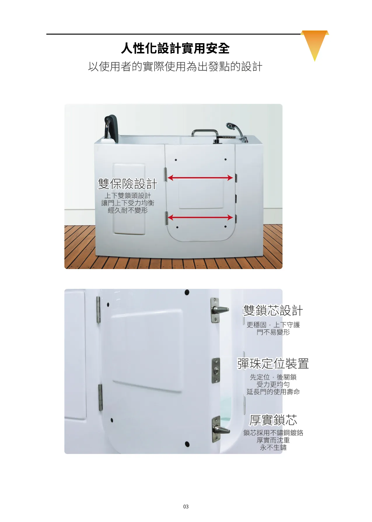 安博森浴缸B08：左/右座外開門 110*68*92cm