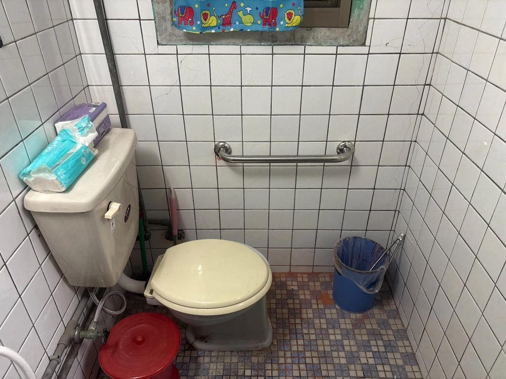 一樓浴廁馬桶旁安裝不銹鋼水平扶手