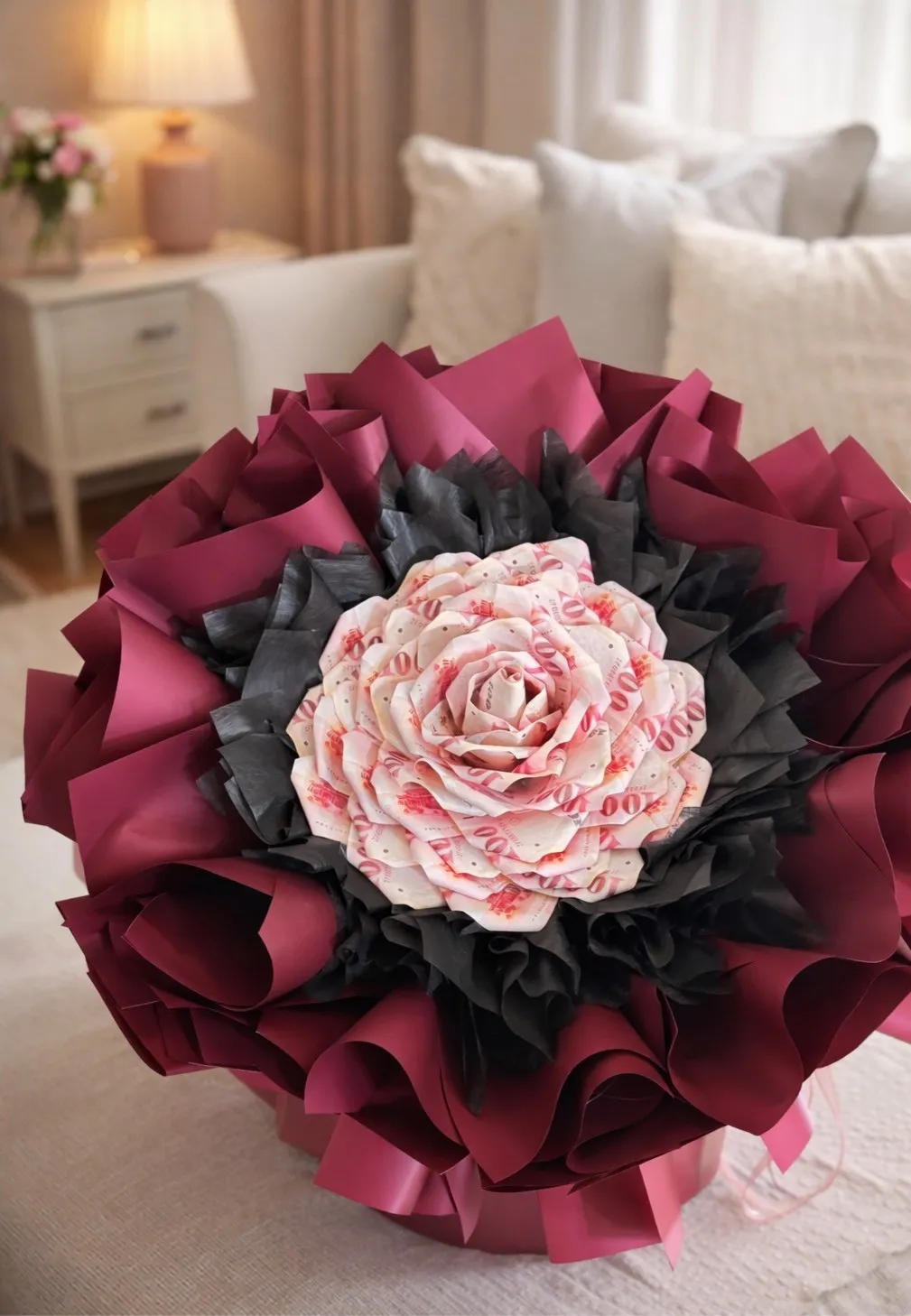 28張山茶花款-鈔票花束