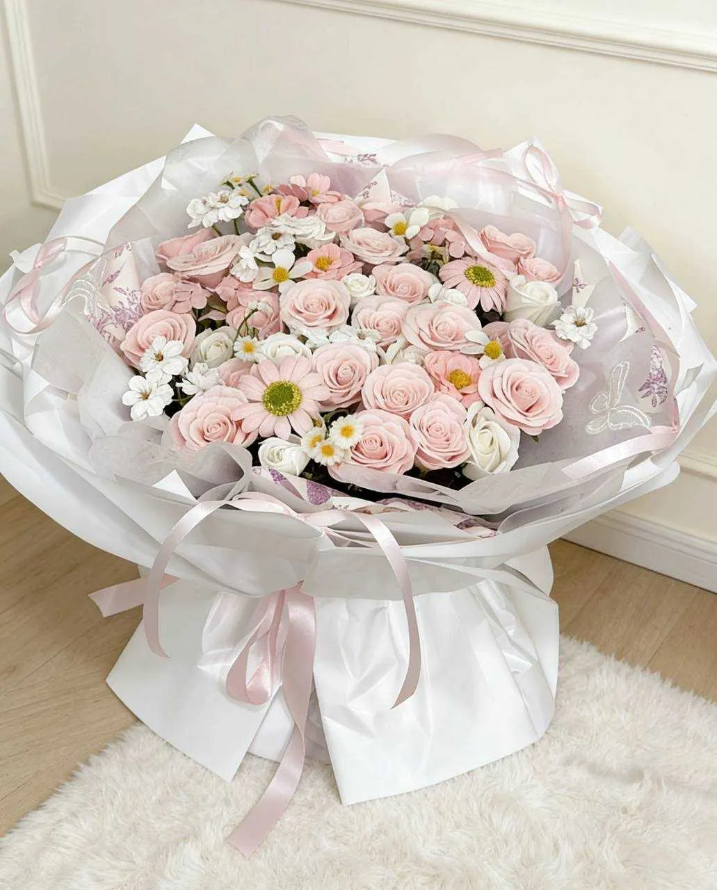 粉色多巴胺永生香氛花束