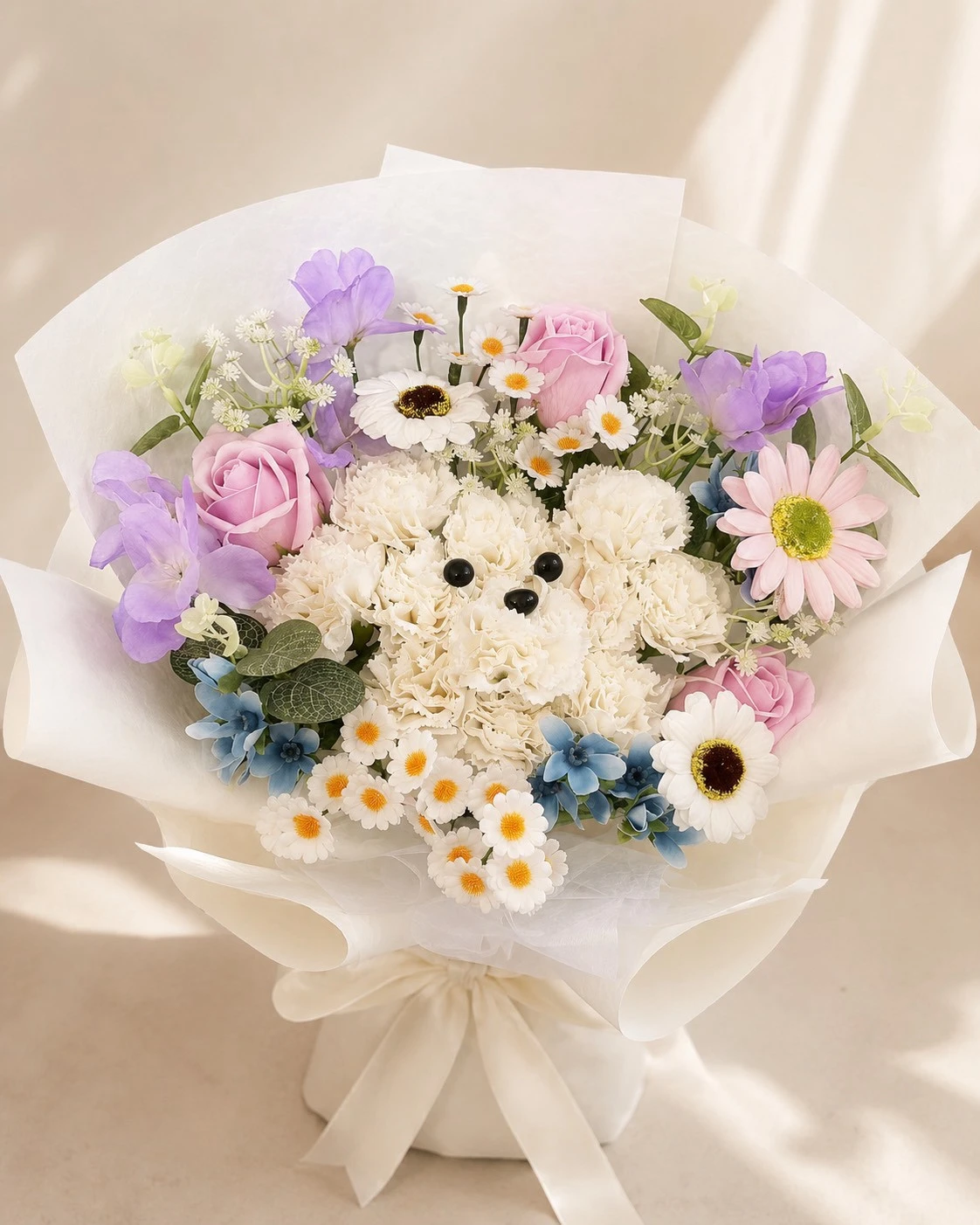 奶油熊熊花園香氛花束