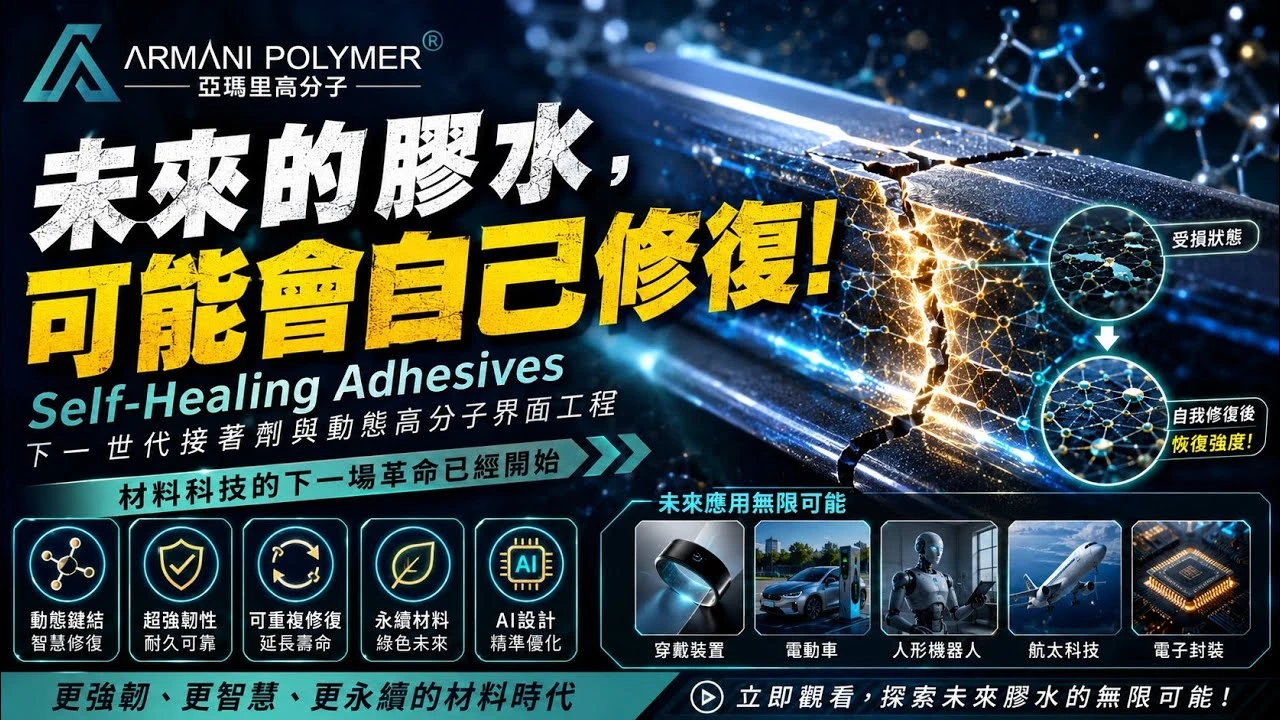 題目:未來的膠水，可能會自己修復，Self-Healing Adhesives，下一世代接著劑與動態高分子界面工程