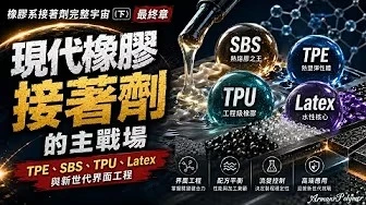 橡膠系接著劑宇宙 (下集)最終章，現代橡膠接著劑的主戰場。TPE、SBS、TPU、Latex 與新世代界面工程