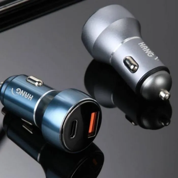 藍 PD45W+QC25W 鋁合金顯示70W車充