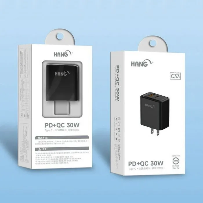 HANG (PD+QC) C33 30W 氮化鎵充電器