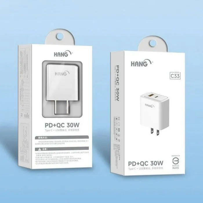 HANG (PD+QC) C33 30W 氮化鎵充電器