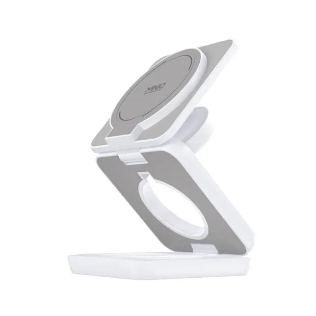 白-MINIQ WC002 三合一折疊磁吸無線充