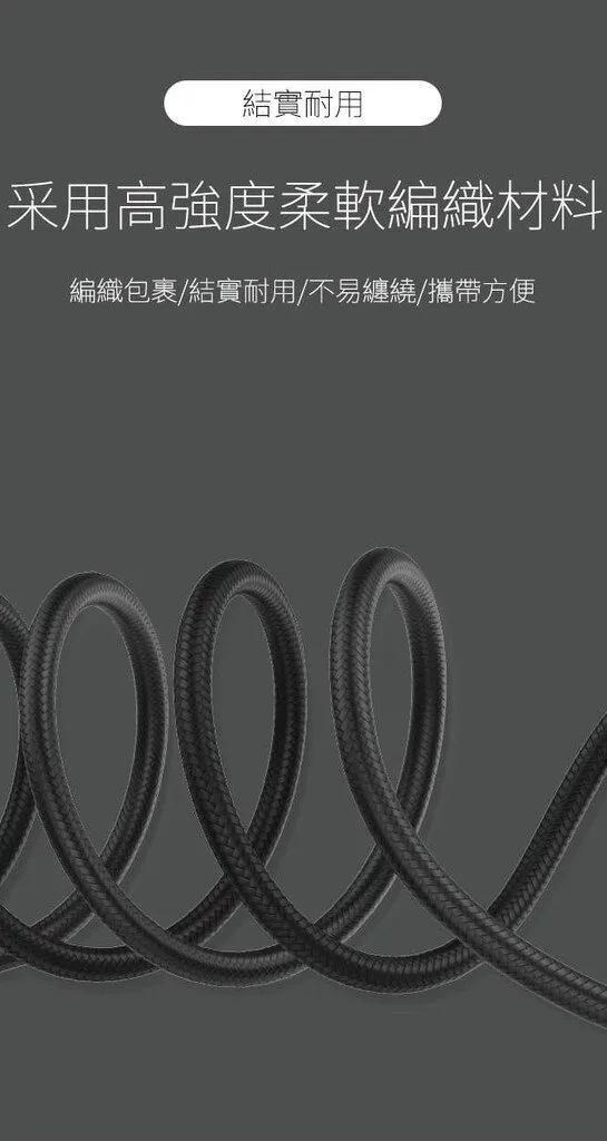 HANG R14 3.4A 飛魚 編織線數據線