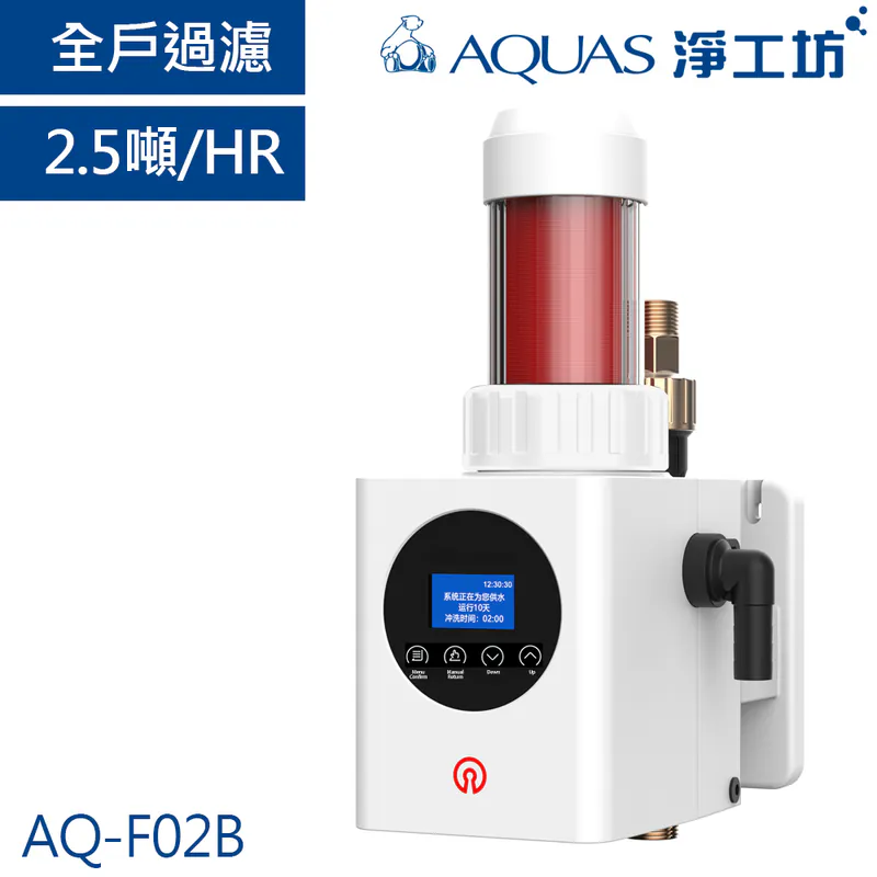 【AQUAS 淨工坊】AQ-F02B 全戶中央自動前置反洗過濾器 2.5噸/小時 (漏水保護/大流量/三重智慧防洩/免換濾芯)
