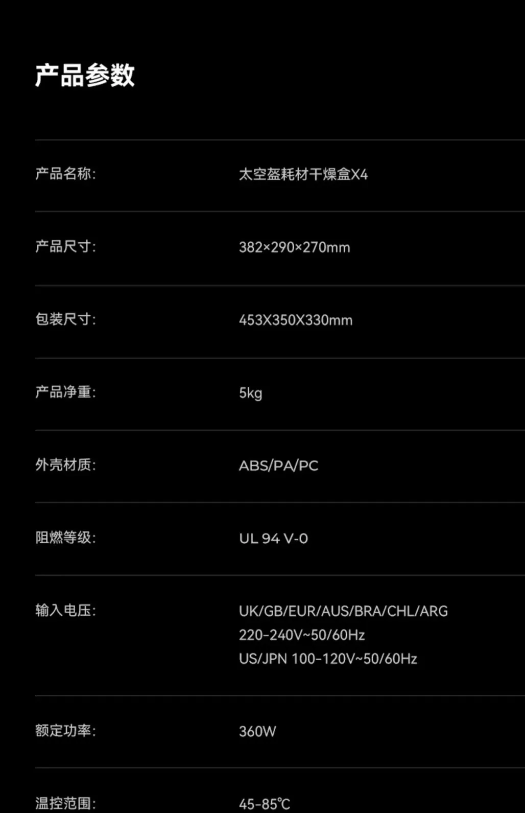 Creality X4 太空盔乾燥盒