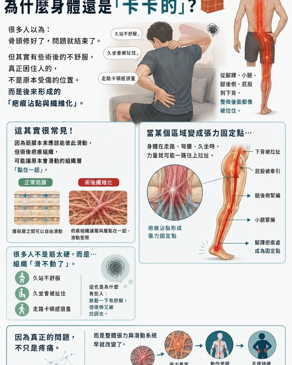 開刀明明成功了， 為什麼身體還是「卡卡的」？徒手筋膜按摩/高雄徒手筋膜按摩