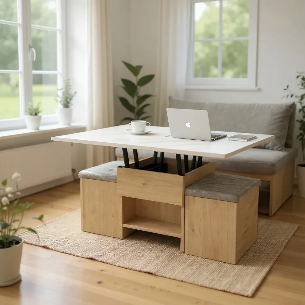  白天茶几 → 晚上餐桌 小空間救星！一桌抵四樣