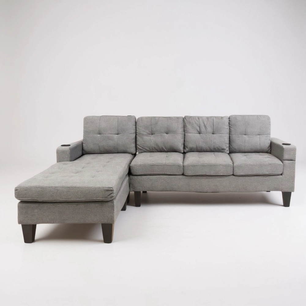 限量到貨 灰色耐磨布【L型貴妃沙發椅】