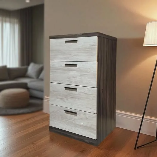 【雙色木紋四抽收納櫃】兼具美感與實用性，打造整潔有序的居家空間