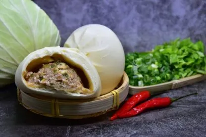 鮮蔥黑豚包3入 (葷食)