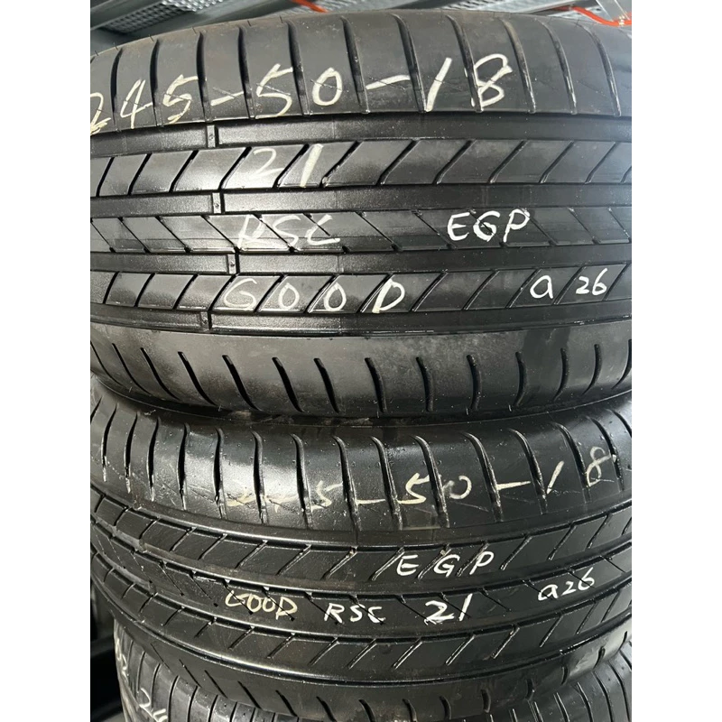 a26固特異EGP 245-50-18兩條5000含裝 9成 防爆胎 深度6.18mm