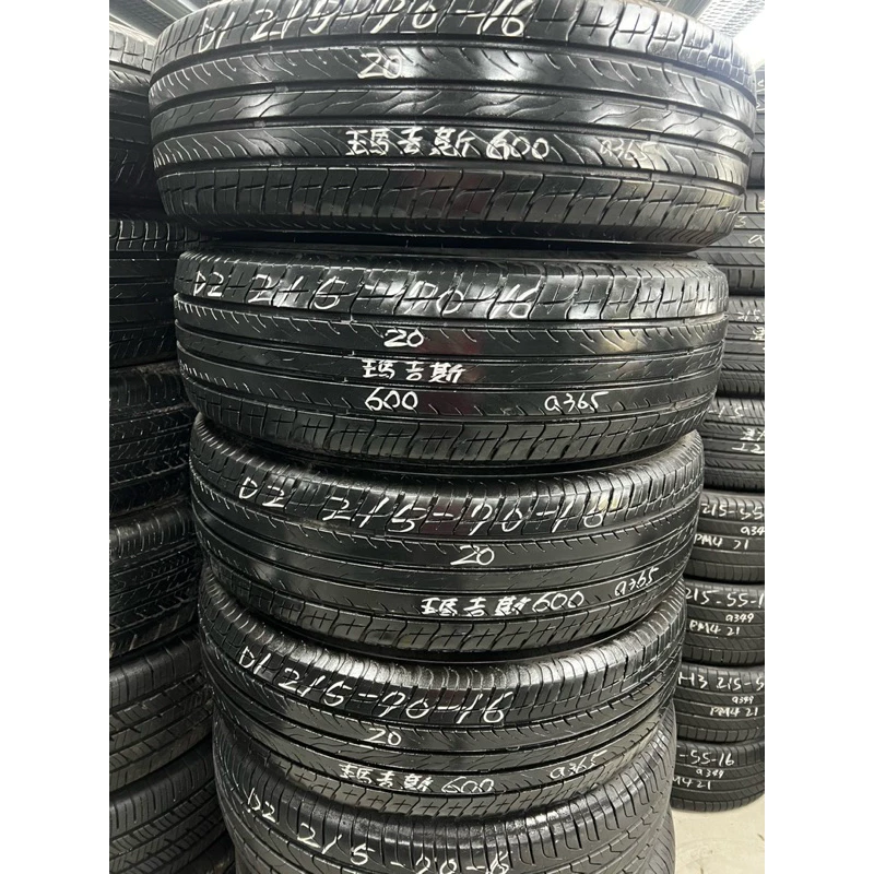 a365瑪吉斯600 215-70-16四條6000含裝 9成深度6.91mm 20年