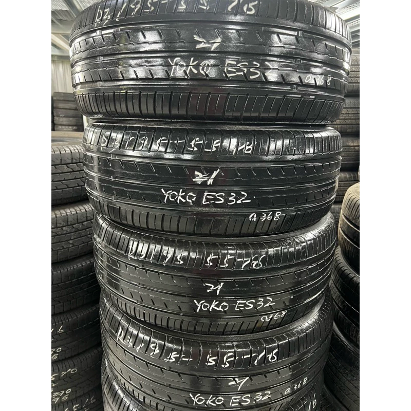 a368橫濱ES32 195-55-16四條4000含裝 8成深度5.13mm 21年