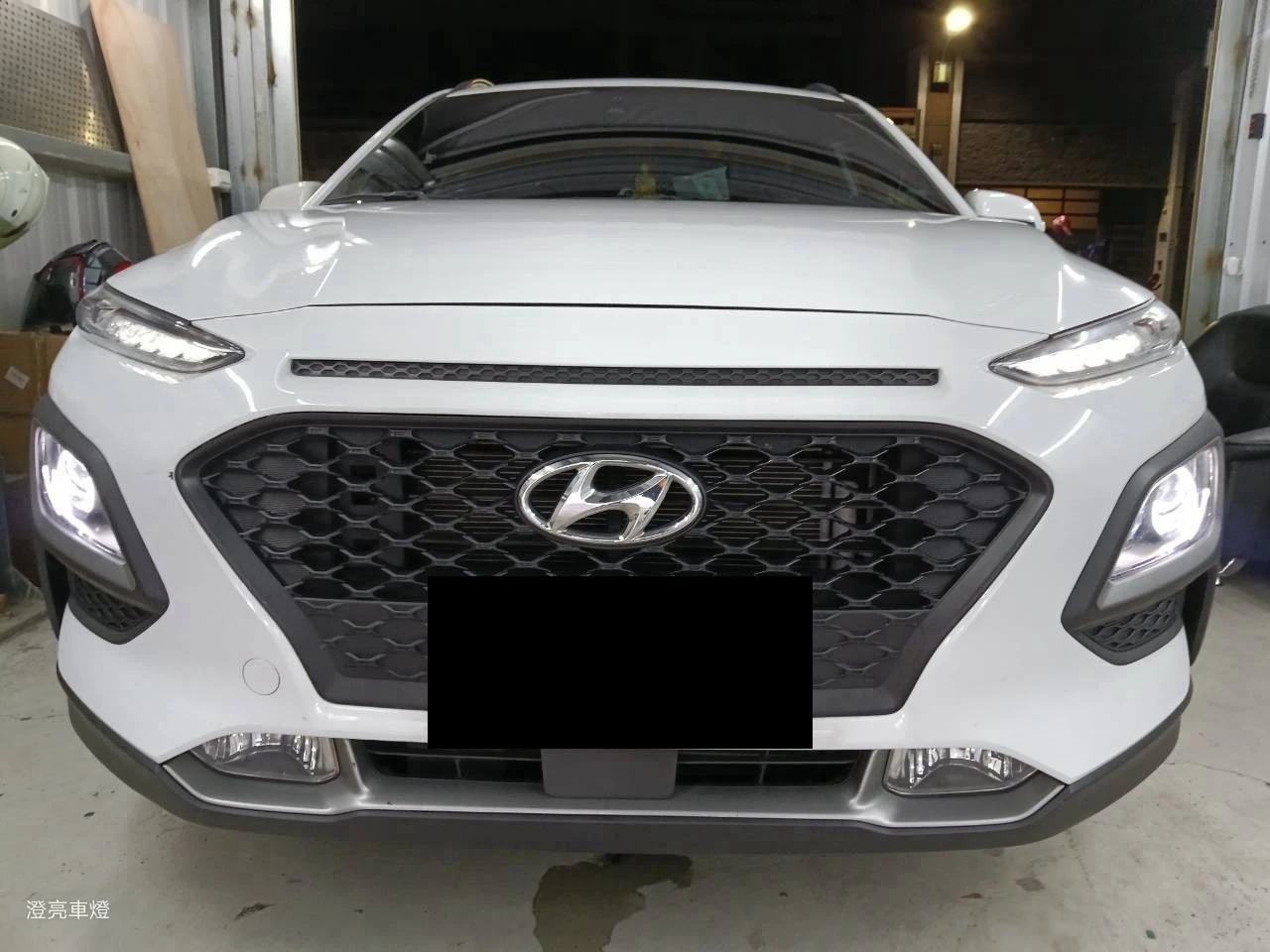 Hyundai Kona鹵素頭燈升級雙光源驗車LED魚眼