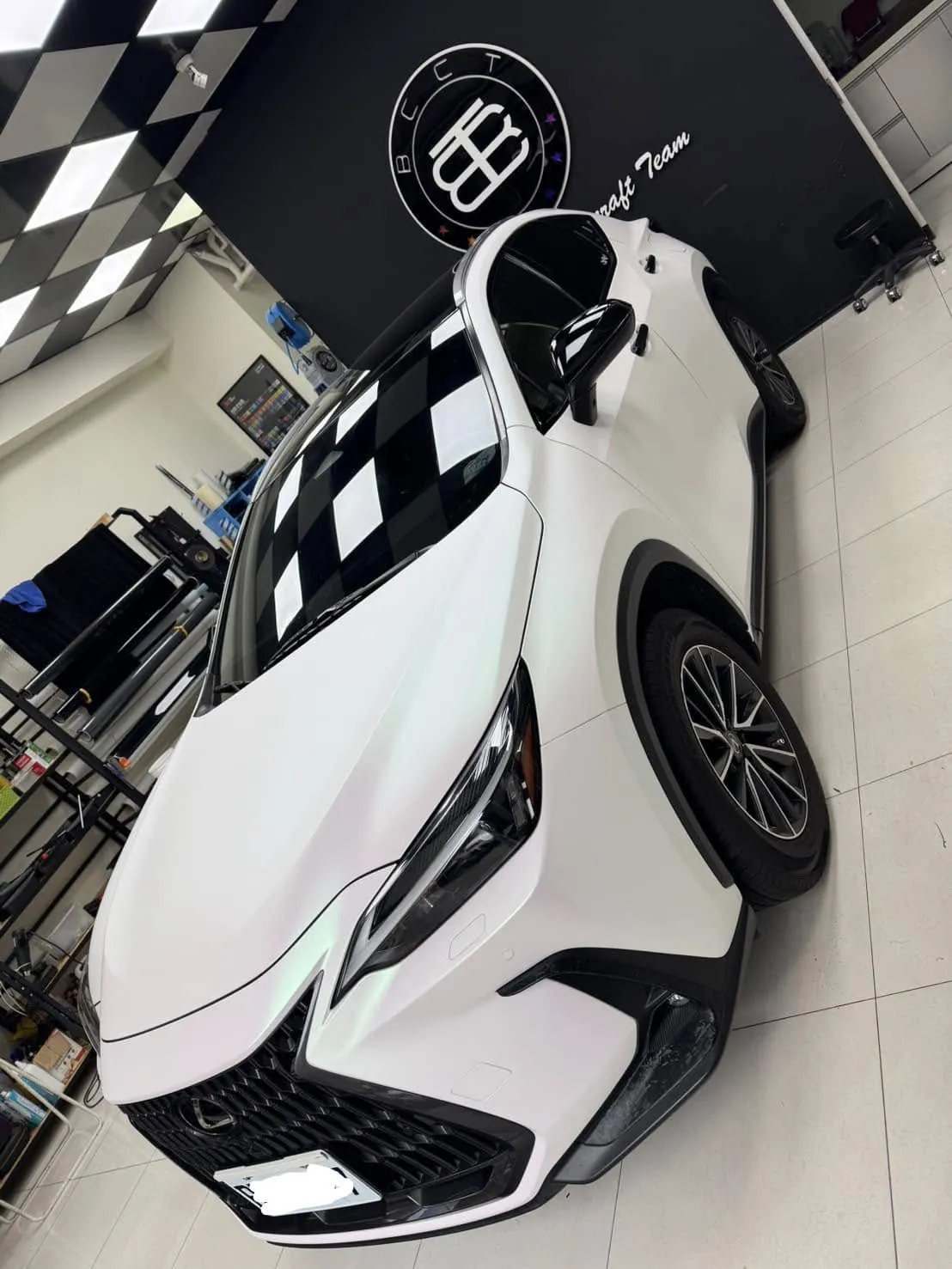 LEXUS NX200全車TYONE 品牌TPU材質幻彩曙光白犀牛皮改色膜