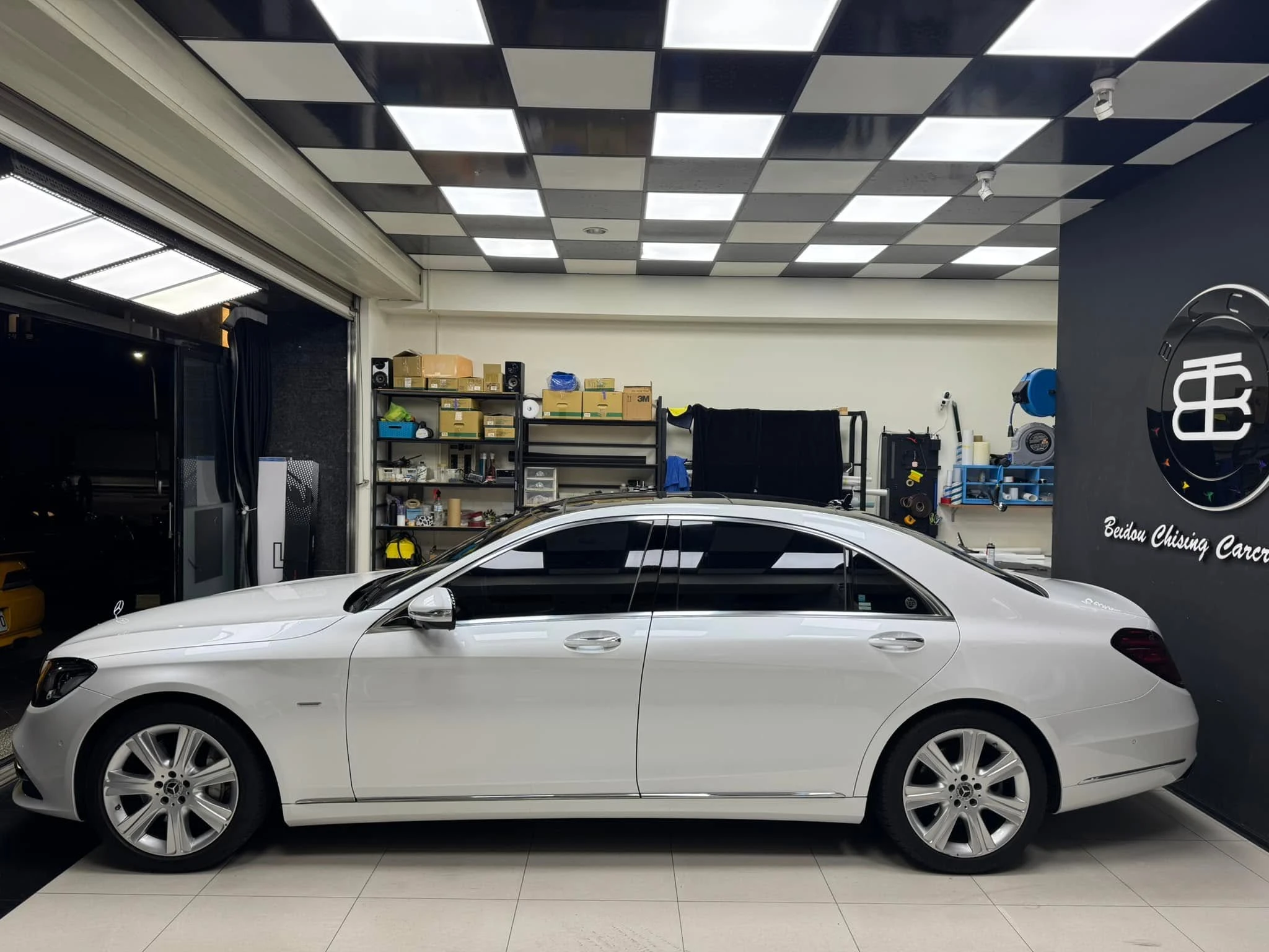 賓士 S450全車施工TPU材質珍珠白犀牛皮改色膜