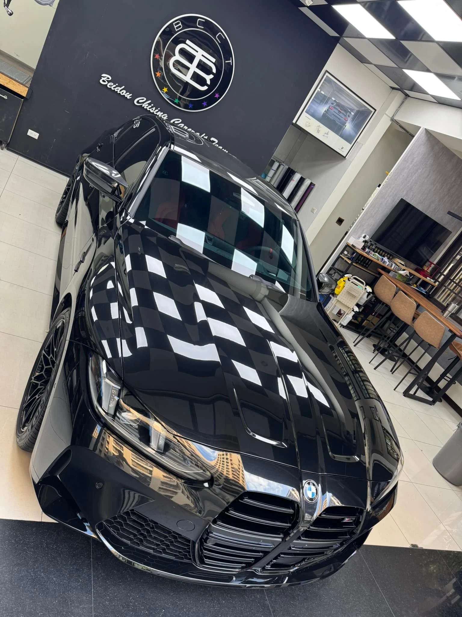 BMW26年式G80 M3 Competition M xDrive新車落地立馬全車KSG TPU透明犀牛皮保護膜施工+內裝按鍵.飾板保護膜，後視鏡.尾翼碳纖維貼膜+前擋玻璃保護膜