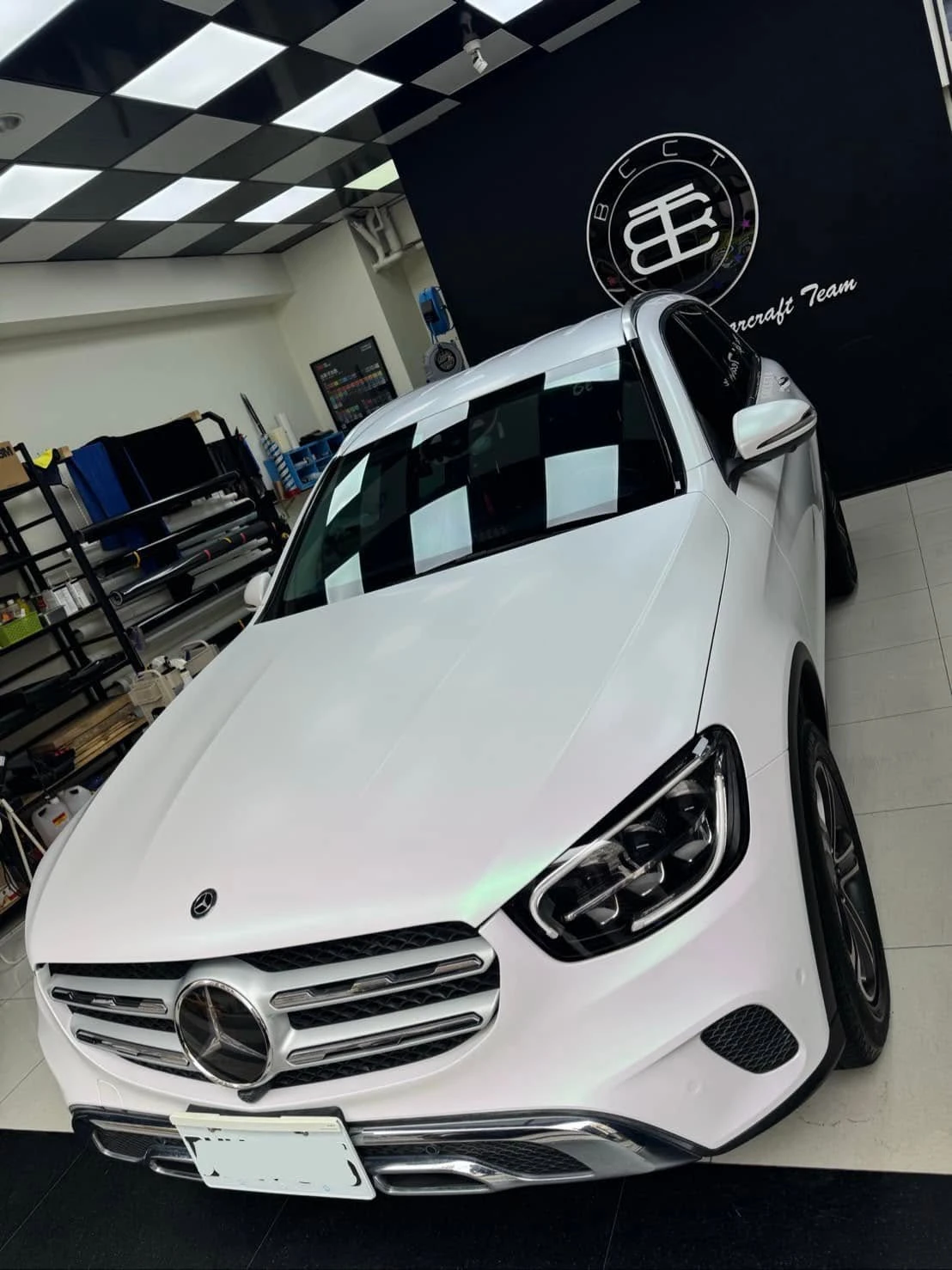 BENZ GLC全車TYONE 品牌TPU材質幻彩曙光白犀牛皮改色膜
