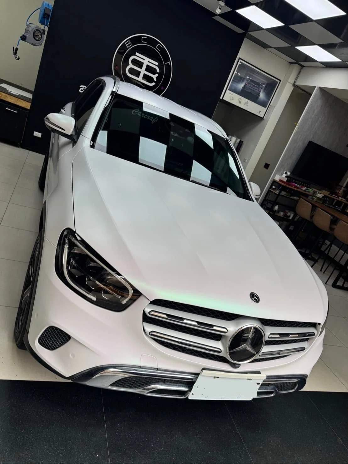 BENZ GLC全車TYONE 品牌TPU材質幻彩曙光白犀牛皮改色膜